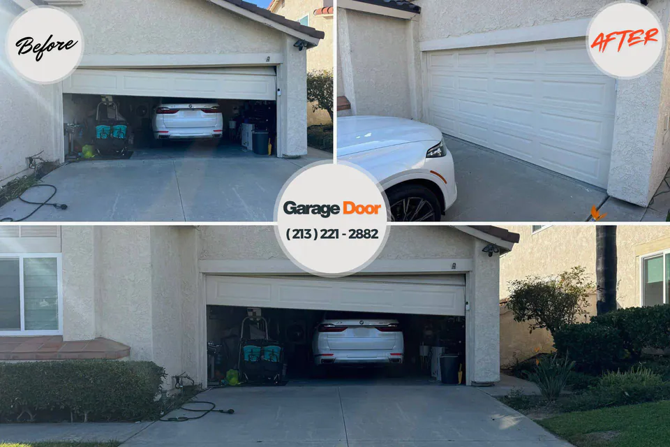 Before and after: garage door repair Alexandria, LA